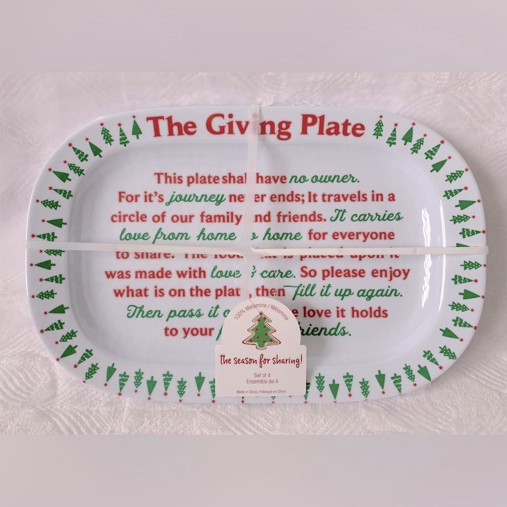 Christmas Holiday Giving Plates / Giving Platters  - set of 4